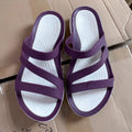 A pair of solid colour women's casual sandals with a breathable upper, shown in one of the six available colours.