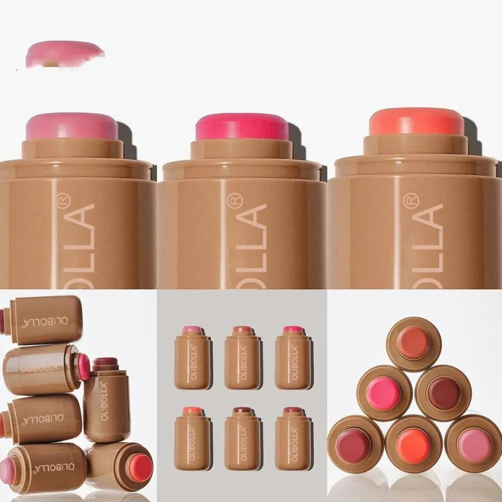 Compact long-lasting powder blusher in pocket size for universal skin types, 02 and 03 style colours