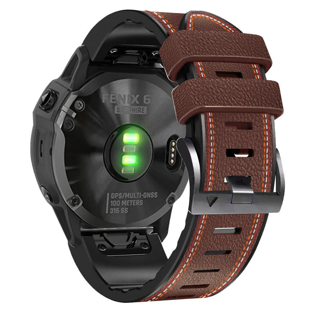 Silicone watchband with quick release bars for Garmin Fenix watches in four colour options