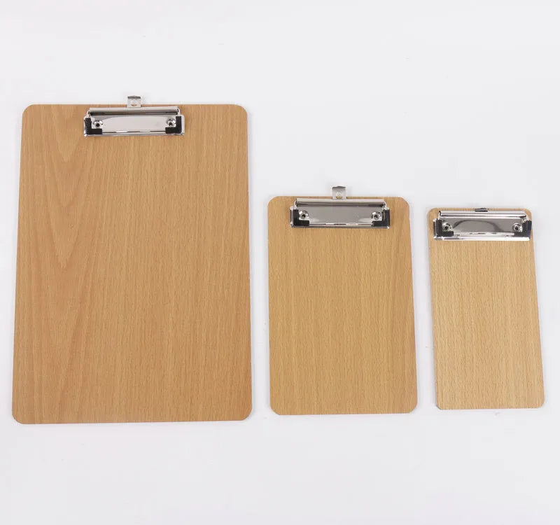 A4 hard wood clipboard folder board with metal clip and hanging hole, 22.5 by 31.5 cm