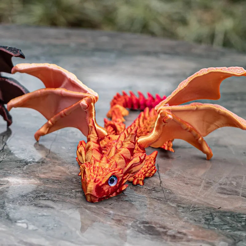 PLA plastic flying dragon wing decoration measuring 25x16x3cm in multiple colour finishes