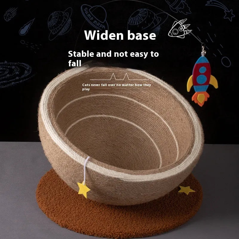 Large integrated cat scratching basin and bed with starlight sisal nest colour