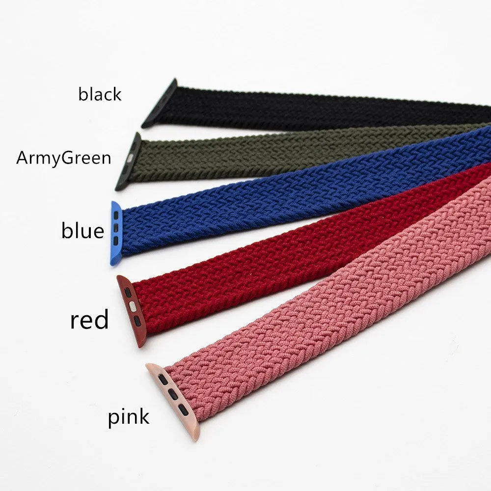 Woven Apple Watch strap with plastic head in multiple colours and sizes