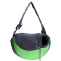 Blue pet carrier backpack for small dogs or cats with mesh window and adjustable straps