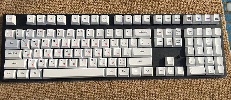 Set of heat sublimation keycaps in Japanese layout on PBT plastic for mechanical keyboards