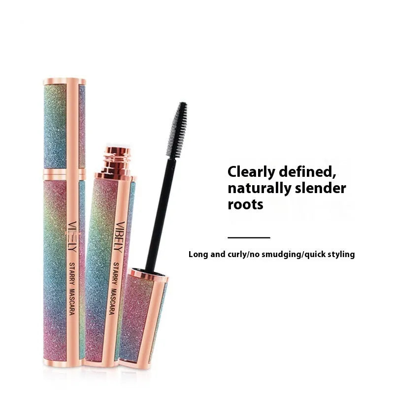 Black waterproof mascara with 4D curling effects for long thick lashes