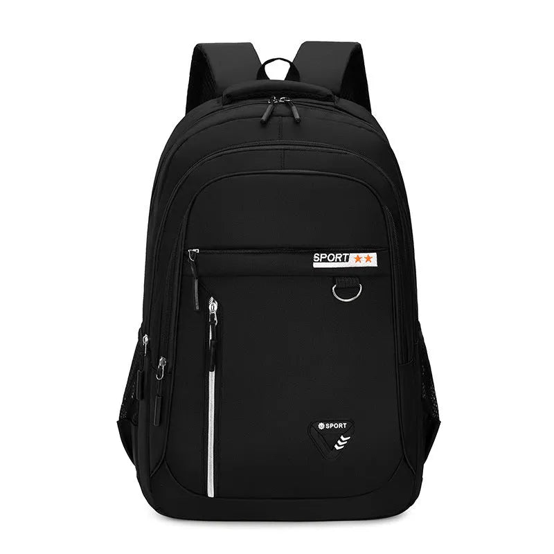 Men's Oxford cloth large capacity schoolbag with air pillow belt system in black, blue, green, or red colours