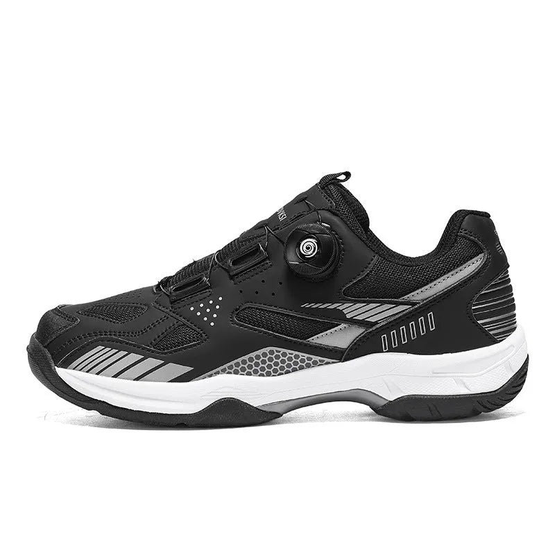 Unisex casual sneakers in yellow, black silver, white blue, and white grey with flat heel and round toe