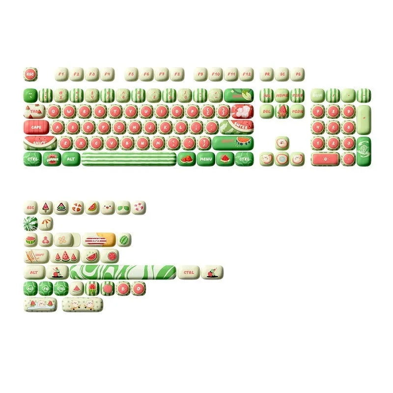Watermelon themed mechanical keyboard key caps with five-sided sublimation printing on PBT material