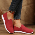 Women's casual non-slip loafers flat shoes round toe artificial PU upper metal detail autumn