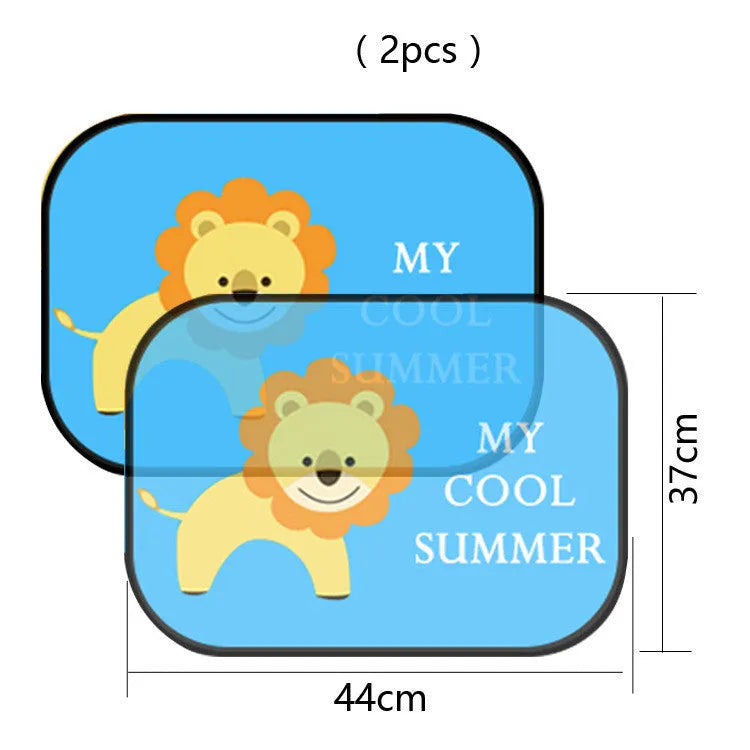 Electrostatic car side window sunshade with animal designs in nylon mesh material