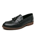 Men's spring leisure artificial PU leather shoes with sewing thread detail, low-top round toe, in black G576 and brown G576