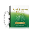Blue synthetic turquoise smoke prevention bracelet with adjustable sizing on wrist