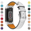 Genuine leather replacement watch strap for Fitbit Charge 5 and Charge 6 in multiple colour options