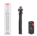 Black octopus mobile phone clip gimbal tripod set with adjustable legs and aluminium alloy construction