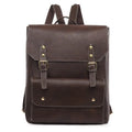 Korean retro simple backpack in black, brown, creamy white, and dark brown colours