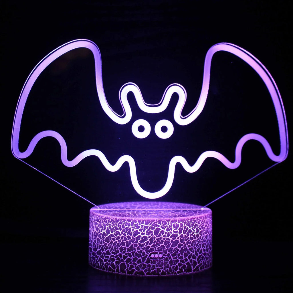 Acrylic 3D USB table lamp with colourful touch control on crackle design base
