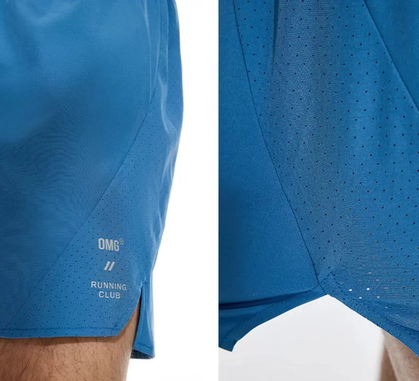 Men's running shorts with laser stitching and stretch fabric for training workouts
