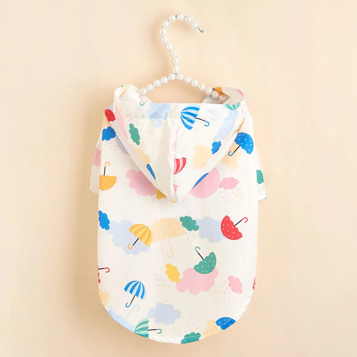 Cartoon umbrella pattern pet raincoat for dogs in colourful polyester material