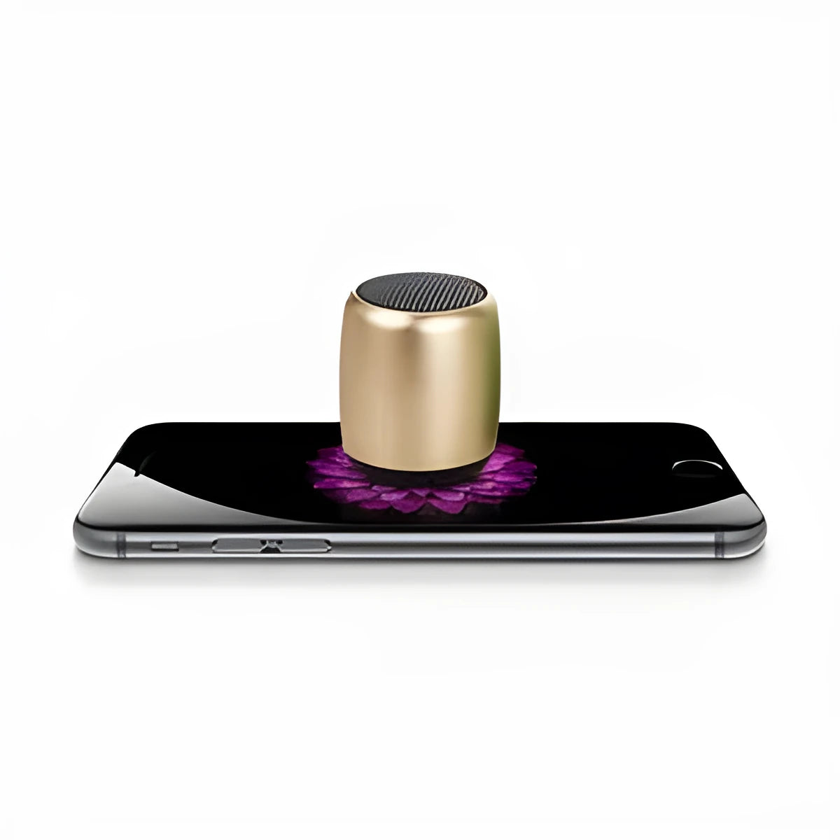 Small portable Bluetooth speaker in choice of black, blue, gold, or pink colours