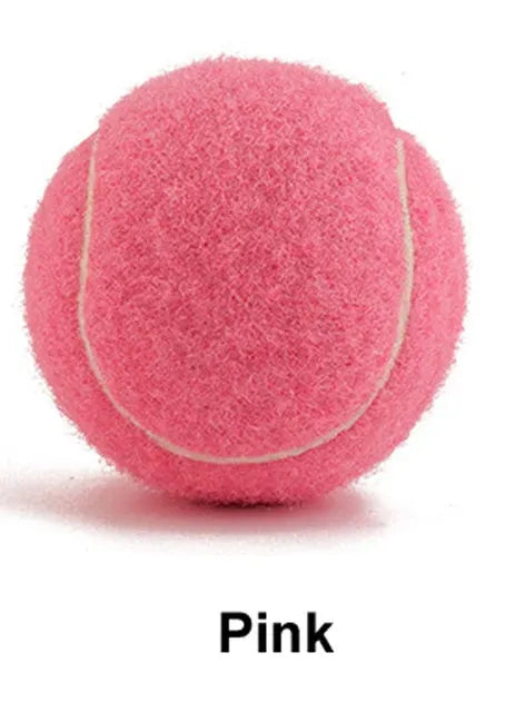 Bright coloured 6.3cm rubber dog toy tennis ball for chew-resistant fetch play