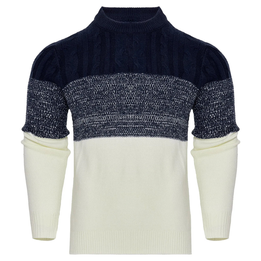 Men's long-sleeved knitted pullover sweater for autumn and winter in multiple sizes and styles.