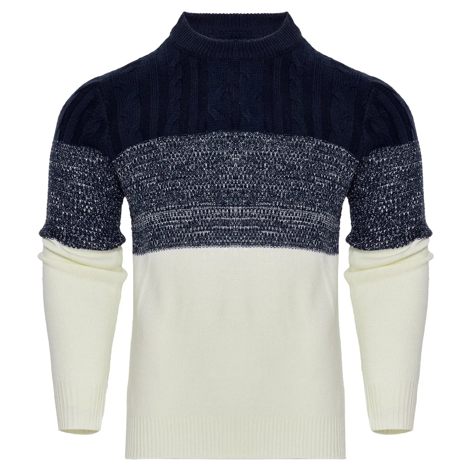 Men's long-sleeved knitted pullover sweater for autumn and winter in multiple sizes and styles.