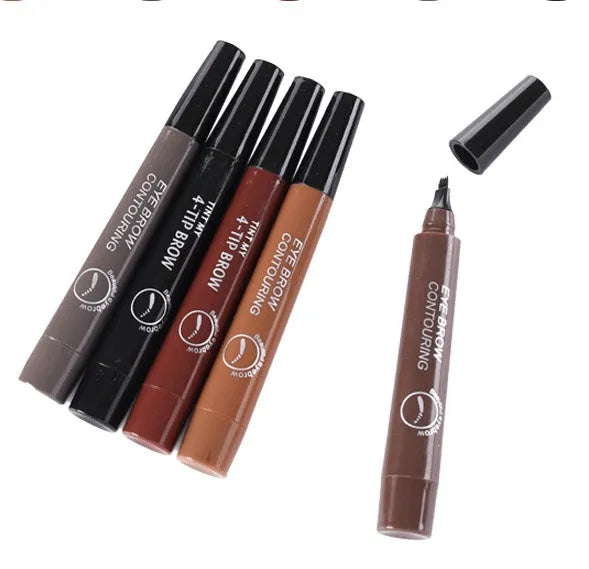 Liquid water eyebrow pencil in grey brown and black shades for natural brow makeup