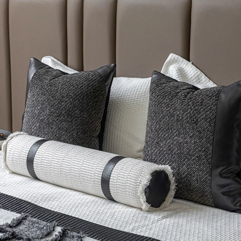 Modern minimalist bed runner nap blanket set with matching pillow and pillowcase for 1.5-1.8m beds
