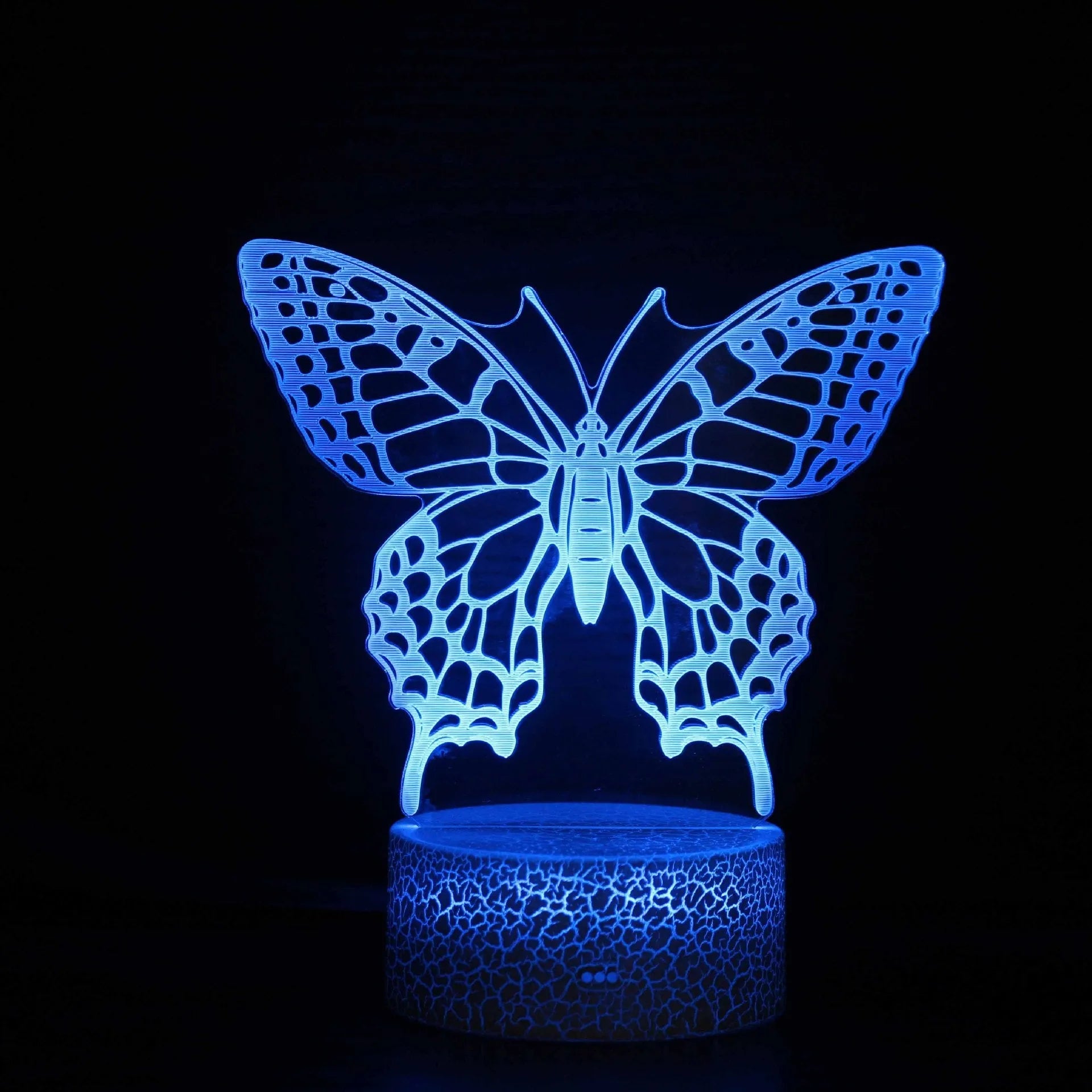 Acrylic 3D USB table lamp with colourful touch control on crackle design base