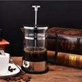 350ml capacity glass French press coffee maker with stainless steel plunger