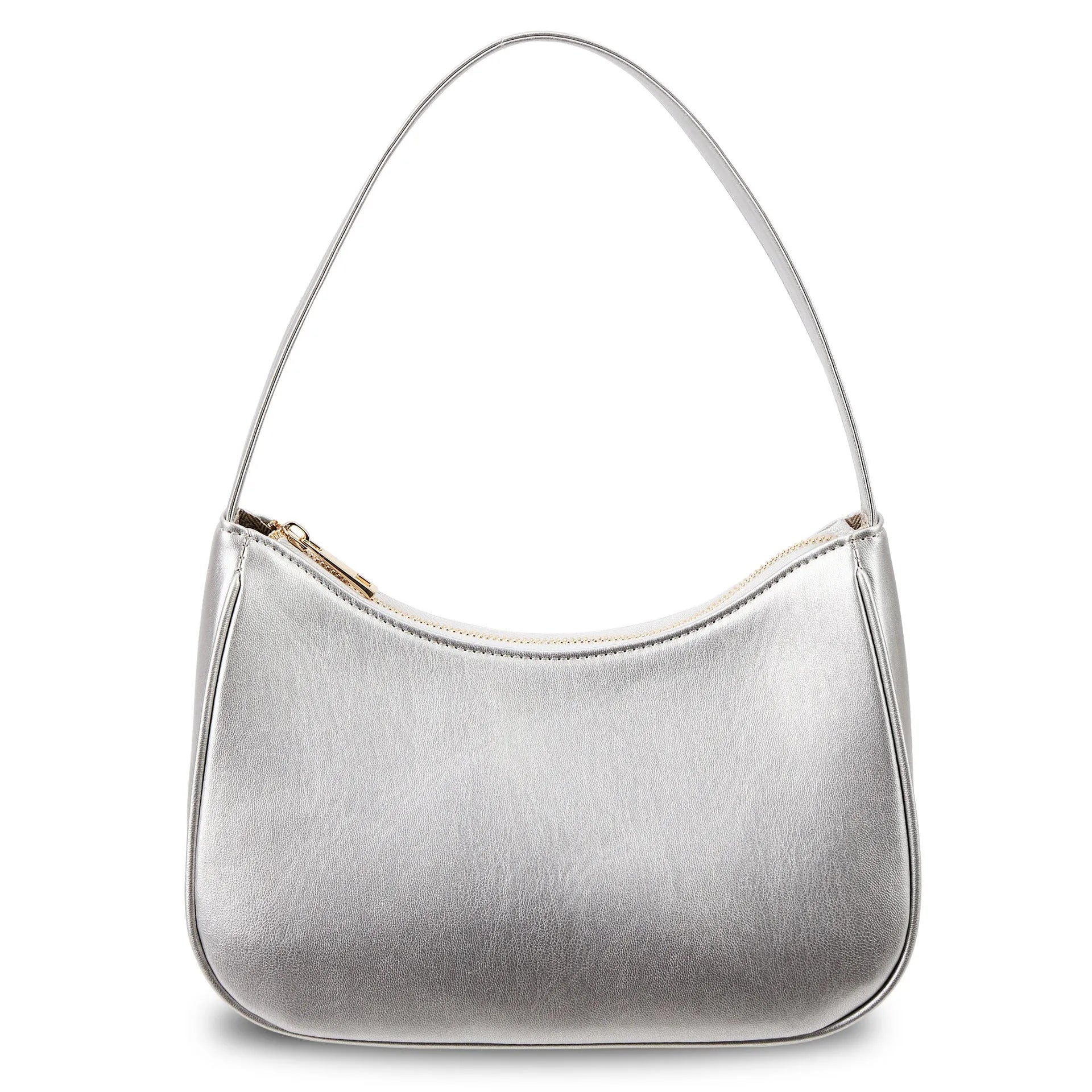 Simple retro waterproof PU leather shoulder bag in apricot colour with adjustable strap.