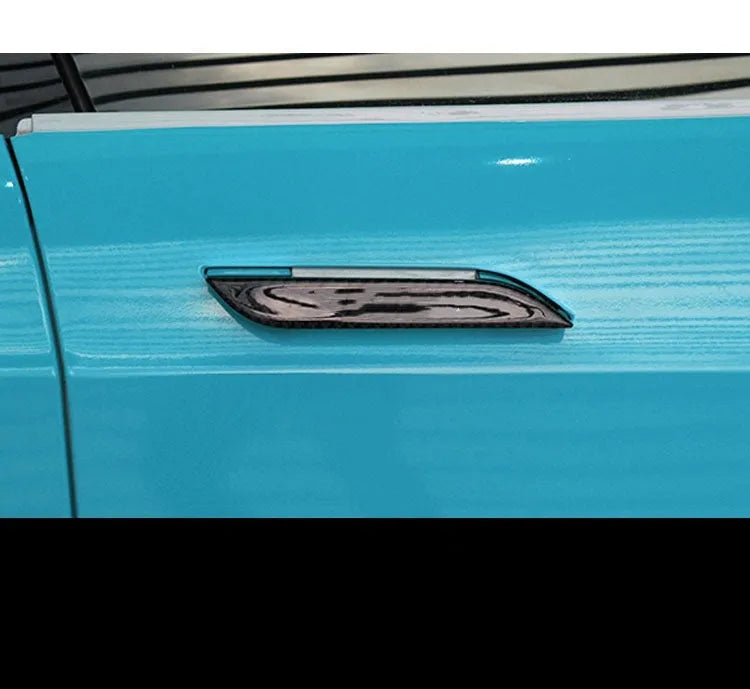 Four carbon fibre adhesive protection films for Tesla Model S door handles