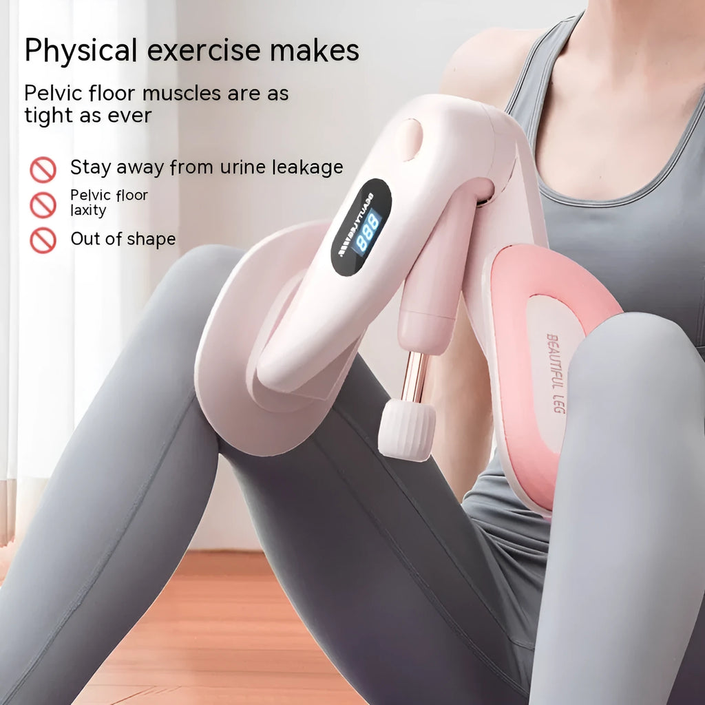 Counting pelvic floor muscle trainer device in blue, gray, green, or pink colours