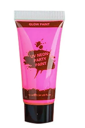 25ml plastic squeeze bottle of neon green face and body paint with a hose-top nozzle.