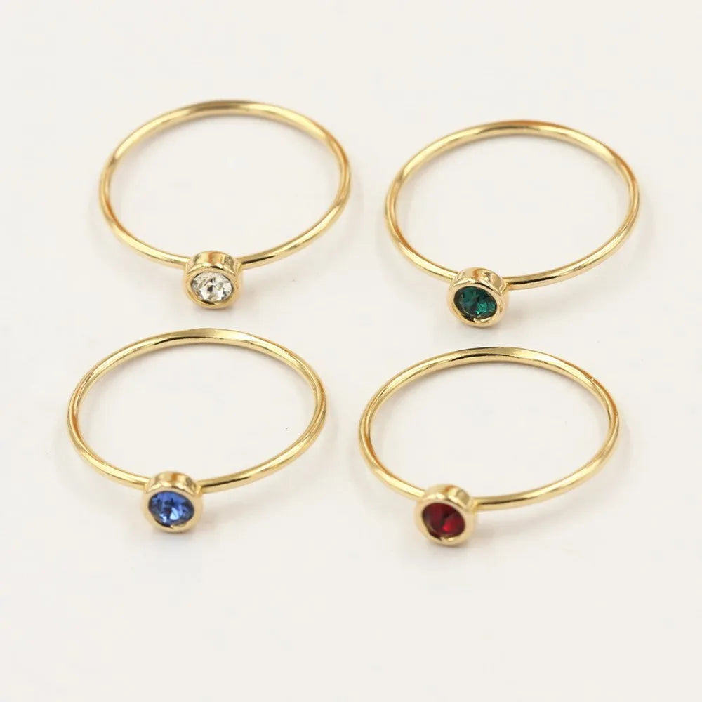 Copper women's knuckle ring with 14K gilded GF zircon decorative accents