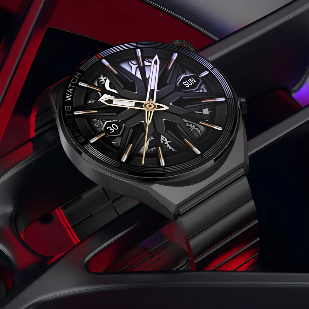 Large screen smart watch with Bluetooth call functionality showing HD colour display on wrist