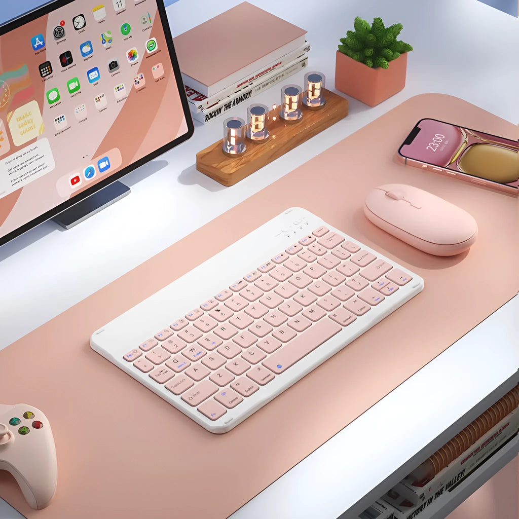 Wireless Bluetooth keyboard for tablets and PCs in multiple colour options with rechargeable battery