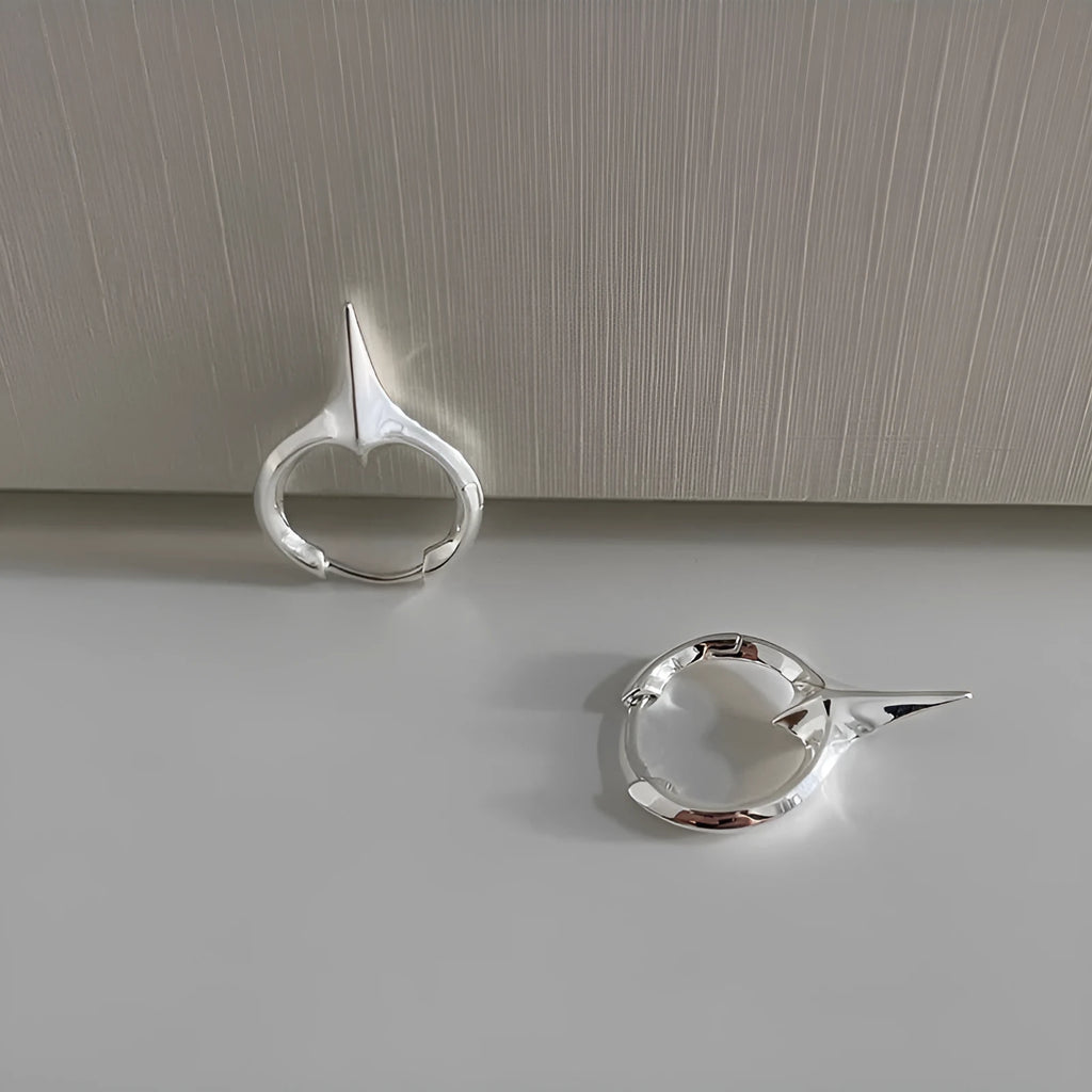 Women's geometric star ear clip earrings with copper white gold electroplated finish
