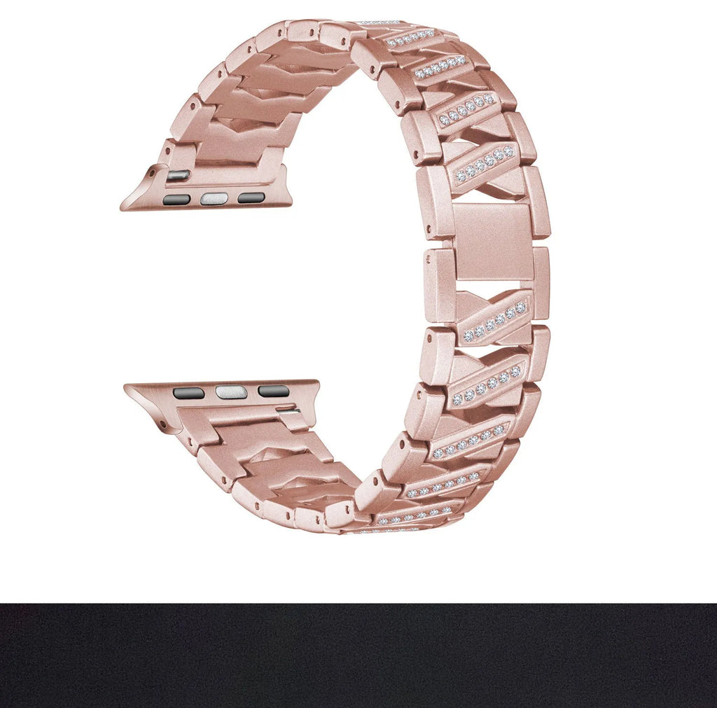 Stainless steel metal diamond watch band for Apple Watch 38mm 42mm in silver colour