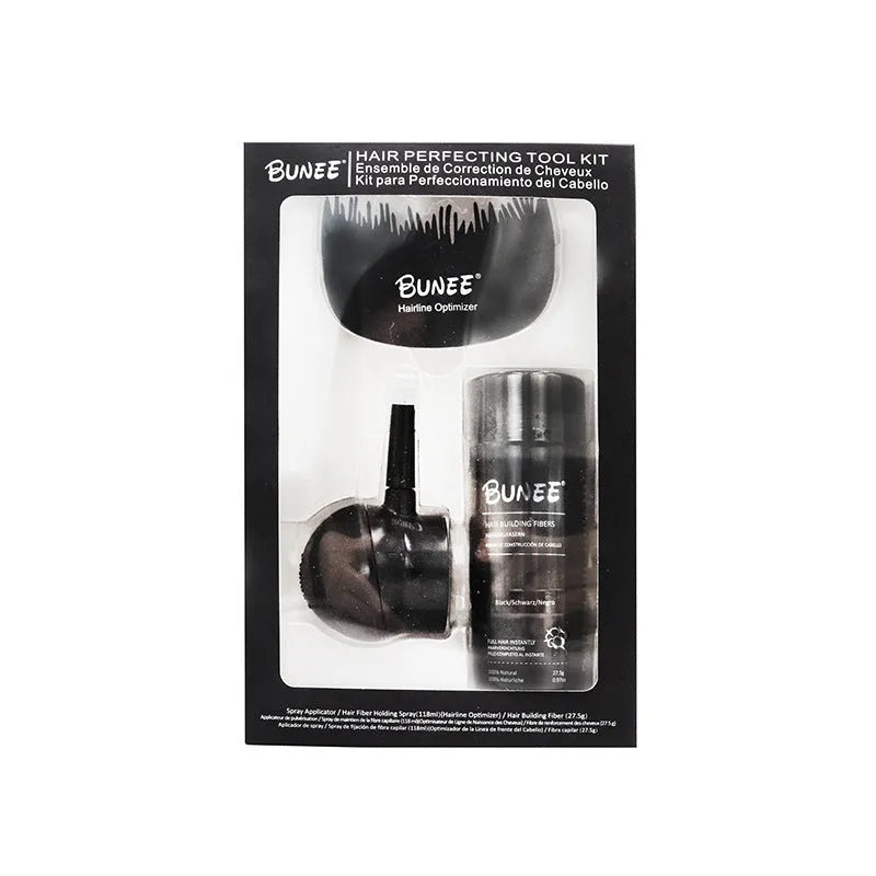Dense hair fibre powder three-piece set box with nine colour options for thinning hair