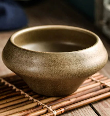 Japanese ceramic tall soup bowl with underglaze colour pattern, microwave-safe porcelain