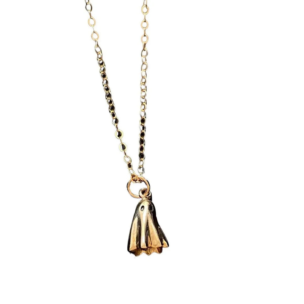 Ghost pendant necklace with stainless steel chain and titanium steel pendant in three chain style options