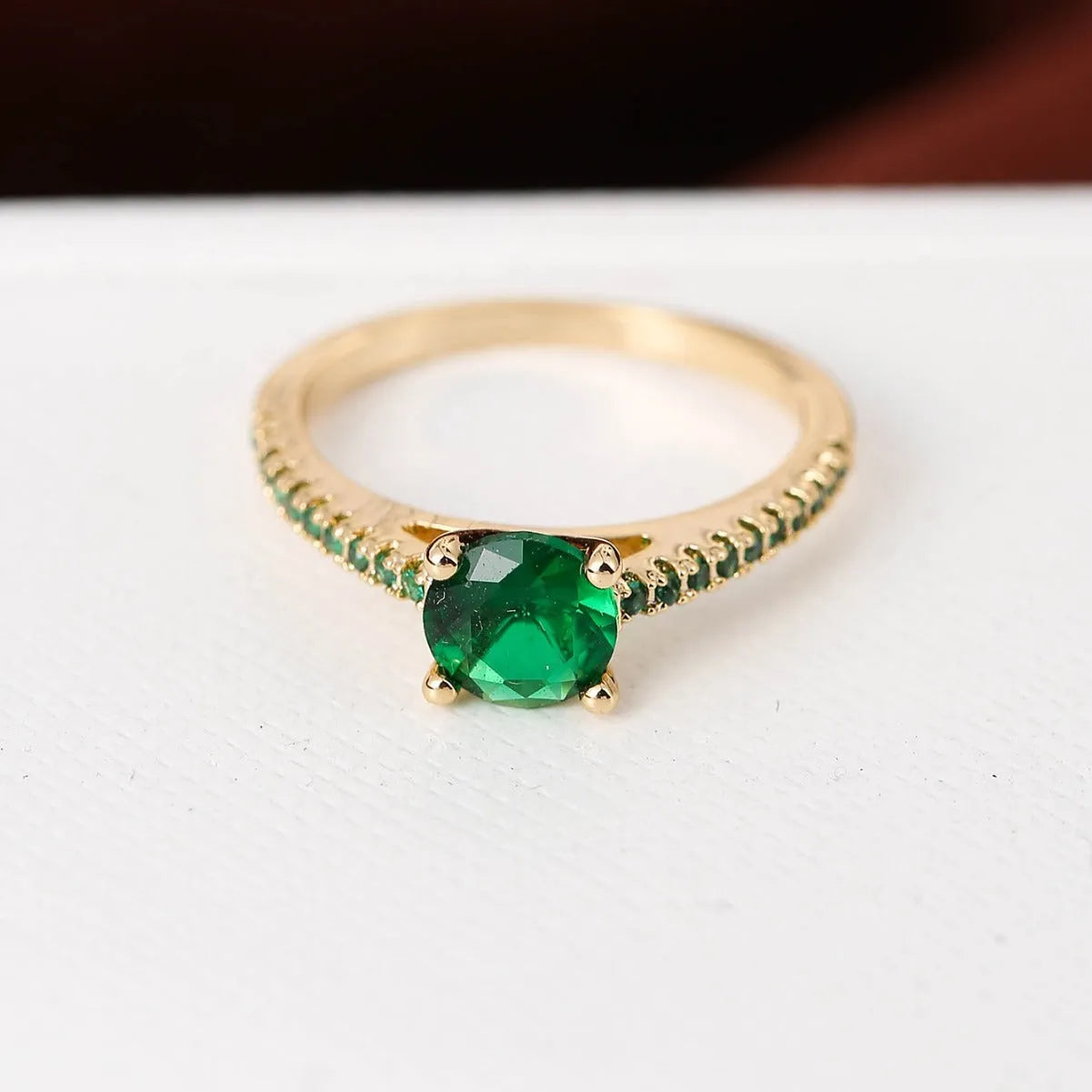 Hexagonal geometric copper ring with electroplated finish in various colour options.