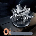 Solar powered rotating fighter aircraft perfume ornament in metallic finish with essential oil diffuser