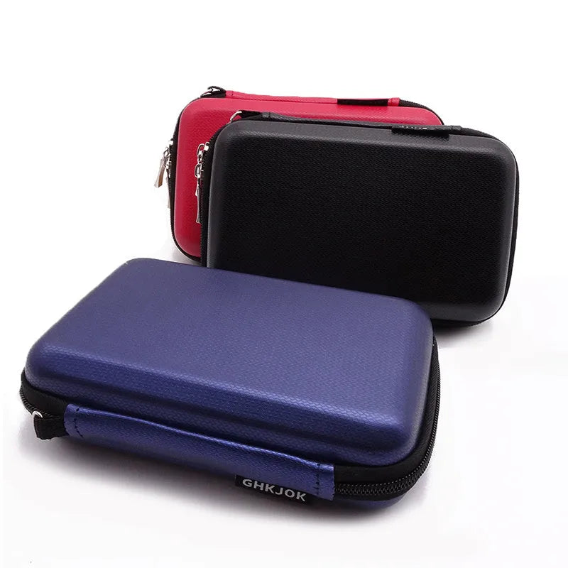 EVA 2.5-inch hard drive carrying case in black with zipper and mesh pocket