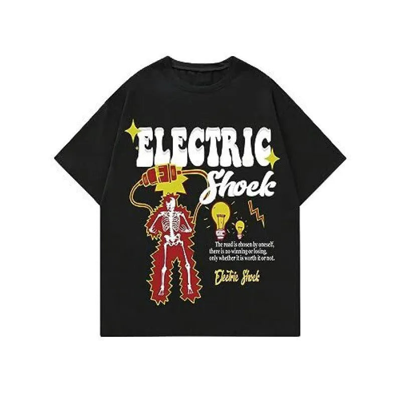 Men's printed streetwear short-sleeved sports t-shirt in polyester fabric with digital pattern