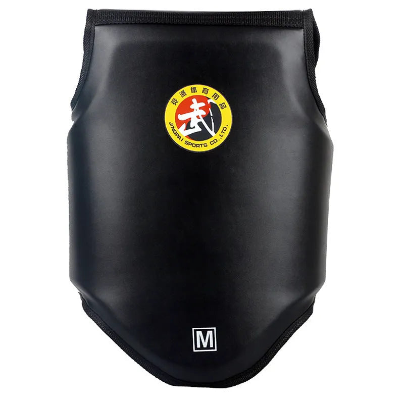 Red boxing helmet and matching one-piece chest protector set for training