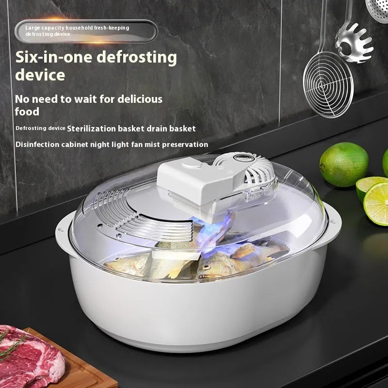 Aluminium household food defrosting plate with modern design and USB cable