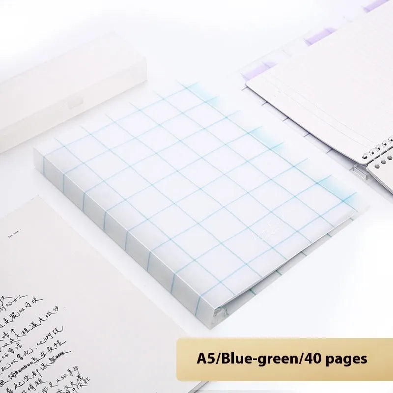 Refillable loose spiral notebook with PP cover in pastel cookie design, A5 and B5 size options shown